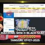 BUKTI JACKPOT SLOT MAHJONG WINS 3-BLACK SCATTER TERPERCAYA DI INDONESIA TGL 01-07-2025