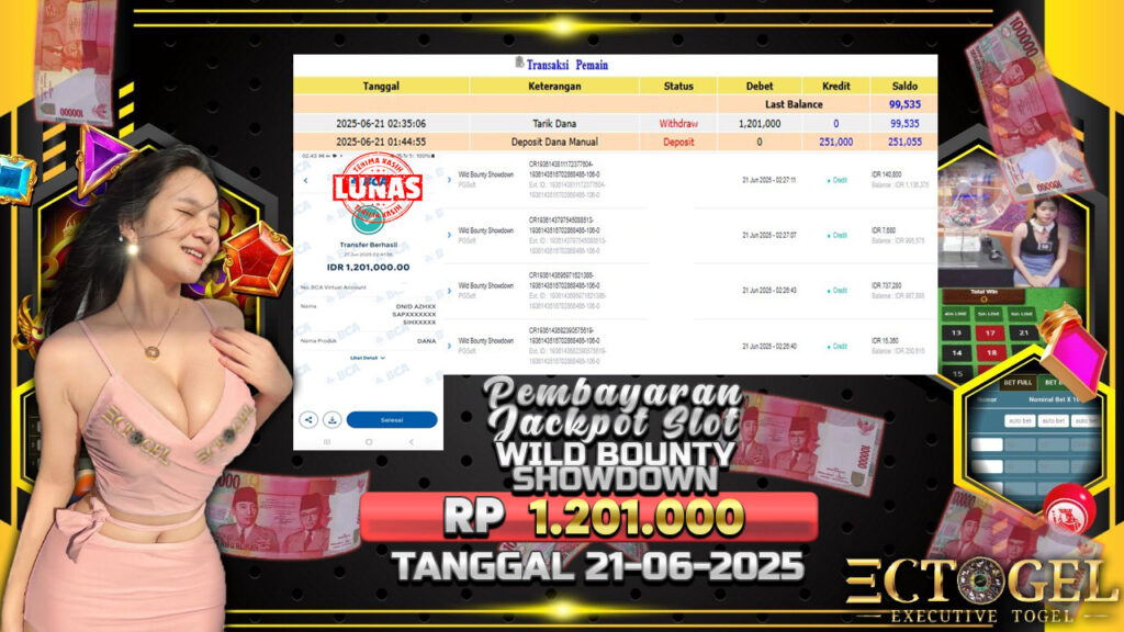 BUKTI JACKPOT SLOT WILD BOUNTY SHOWDOWN TERPERCAYA DI INDONESIA TGL 21-06-2025