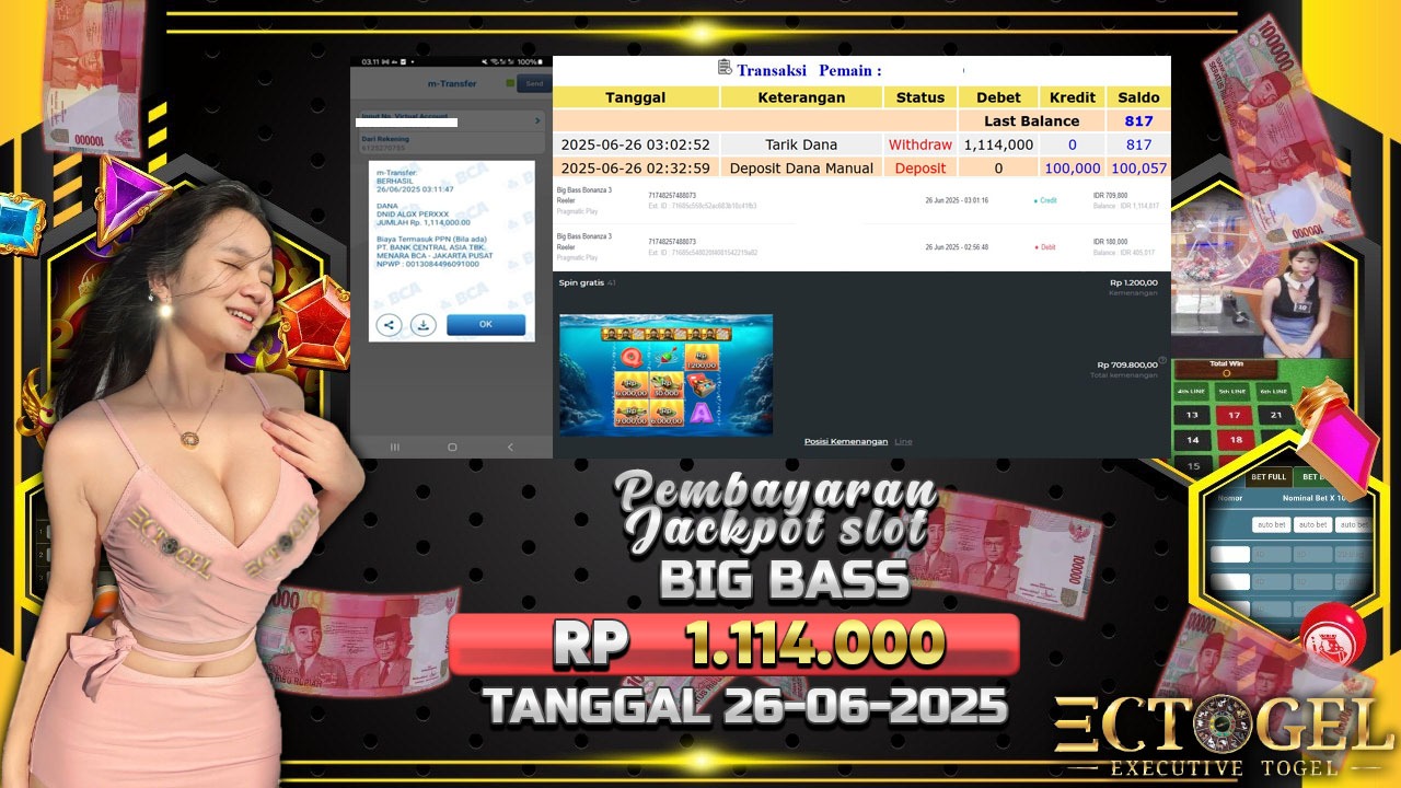 BUKTI JACKPOT SLOT BIGBASS BONANZA 3 REELER TERPERCAYA DI INDONESIA TGL 26-06-2025