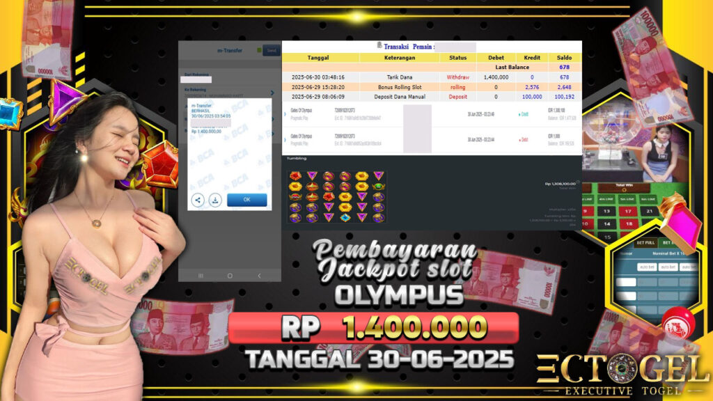 BUKTI JACKPOT SLOT GATES OF OLYMPUS TERPERCAYA DI INDONESIA TGL 30-06-2025