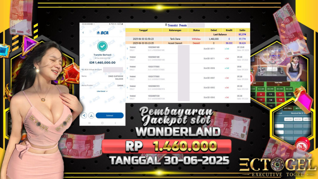BUKTI JACKPOT SLOT WONDERLAND TERPERCAYA DI INDONESIA TGL 30-06-2025