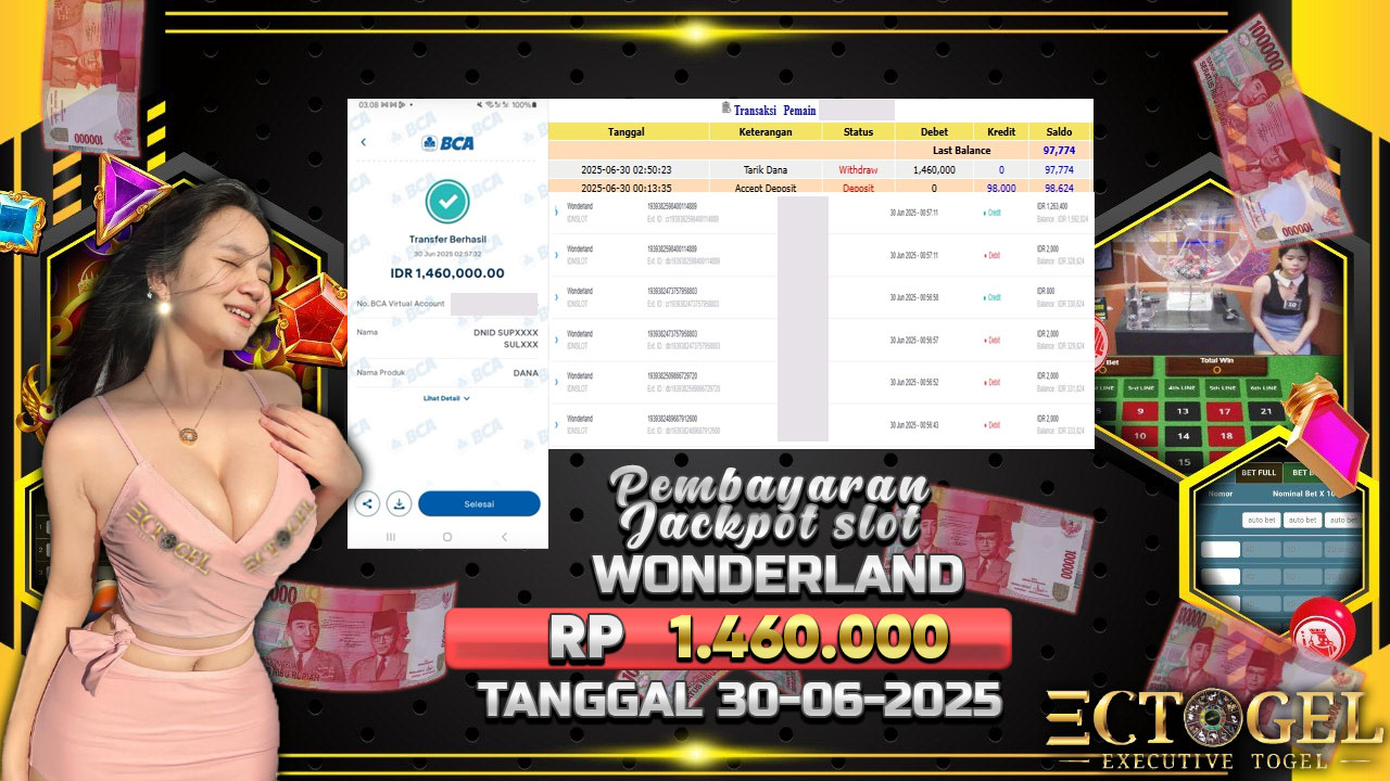BUKTI JACKPOT SLOT WONDERLAND TERPERCAYA DI INDONESIA TGL 30-06-2025