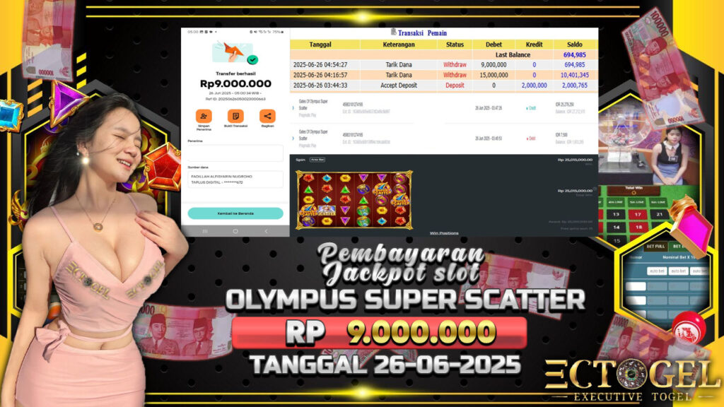 BUKTI JACKPOT SLOT GATES OF OLYMPUS SUPER SCATTER TERPERCAYA DI INDONESIA TGL 26-06-2025