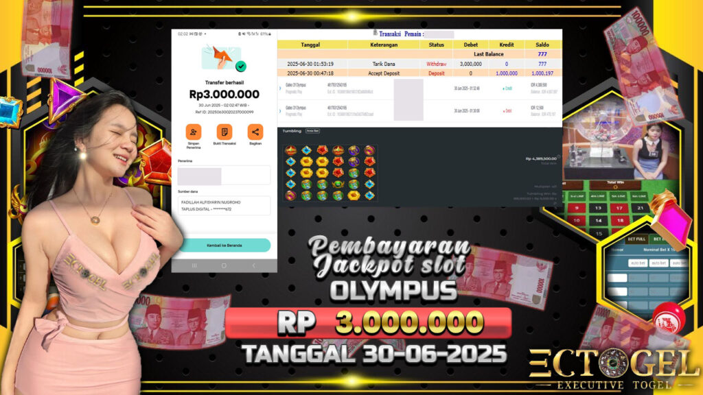 BUKTI JACKPOT SLOT GATES OF OLYMPUS TERPERCAYA DI INDONESIA TGL 30-06-2025