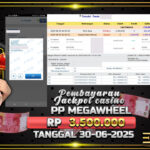 BUKTI JACKPOT CASINO PP LIVE MEGAWHEEL  TERPERCAYA DI INDONESIA TGL 30-06-2025