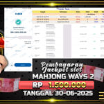 BUKTI JACKPOT SLOT MAHJONG WAYS 2 TERPERCAYA DI INDONESIA TGL 30-06-2025